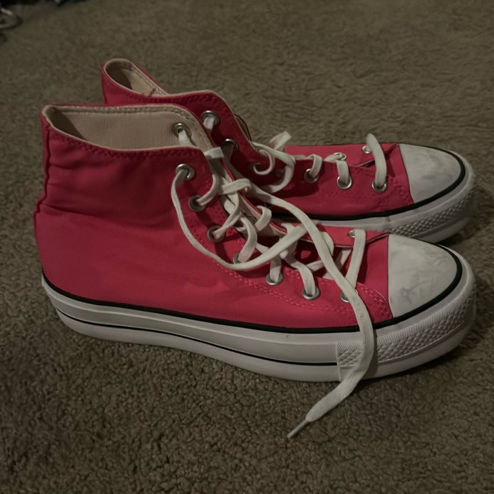 Vibrant Pink High-Top Sneakers